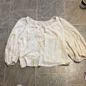 Max Studio Cream Textured Blouse